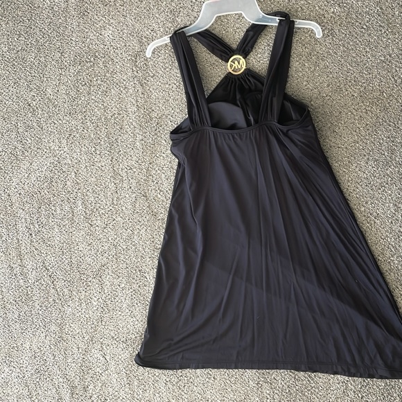 Michael Kors black halter dress with gold logo size small swim dress. Stretch - Picture 3 of 4